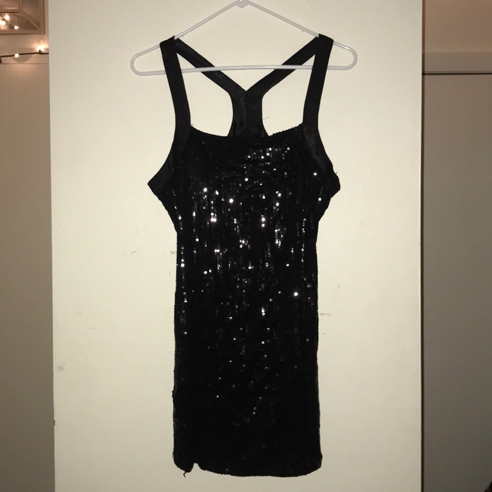 Sequin black cocktail dress